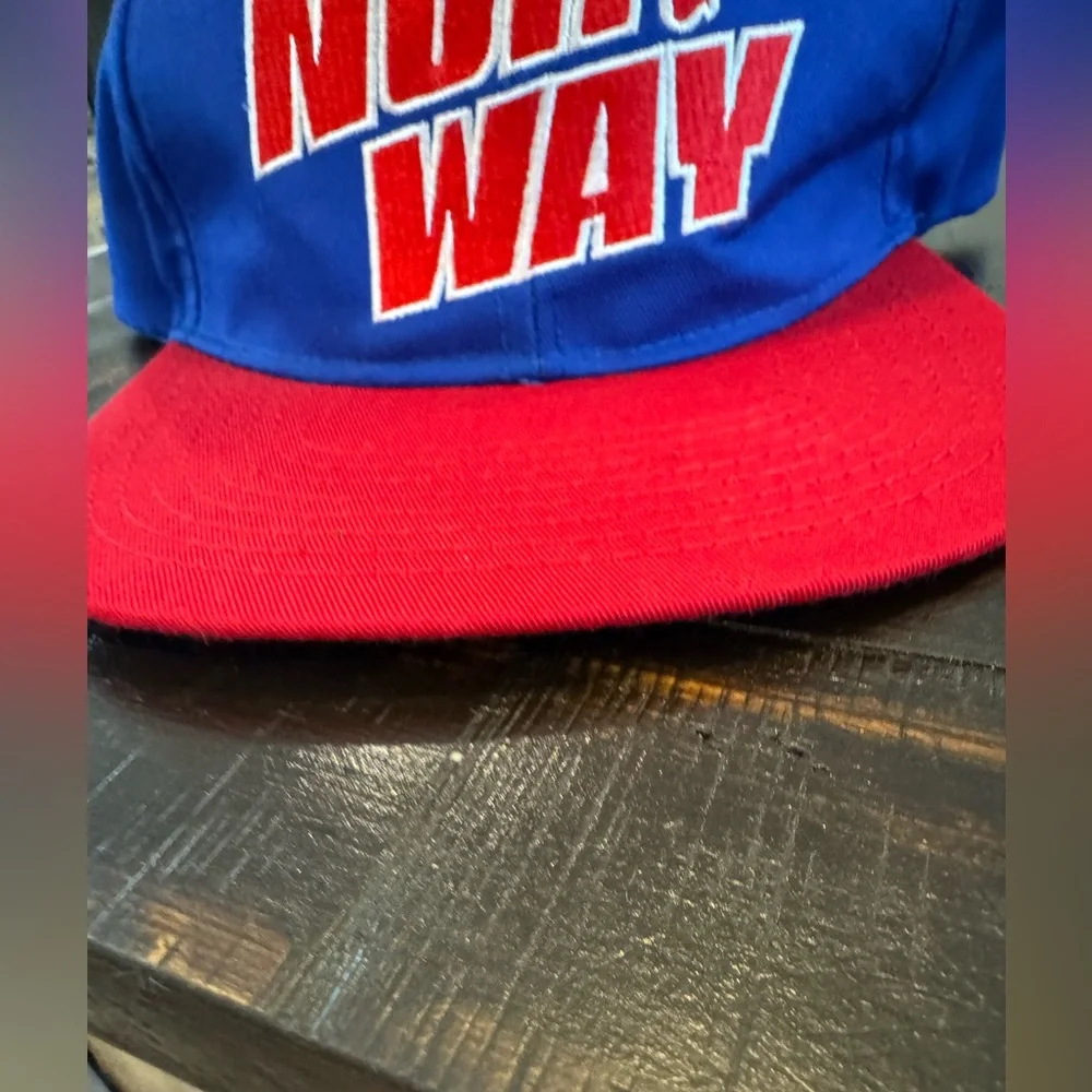 Blue and Red Norway Cap. Snap back one size.